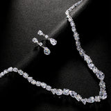 Simple necklace earring set bride's wedding jewelry set fashionable and versatile accessories